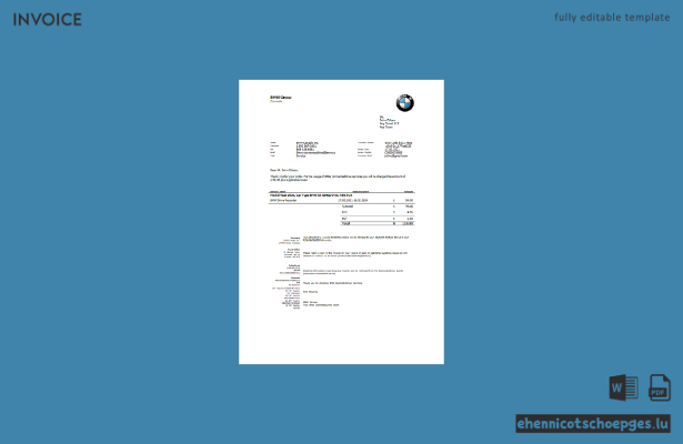 USA BMW Rechnung 2 Beispielvorschau